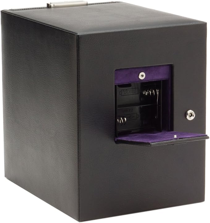 Wolf Blake Single Watch Winder - Black Pebble Leather 460628