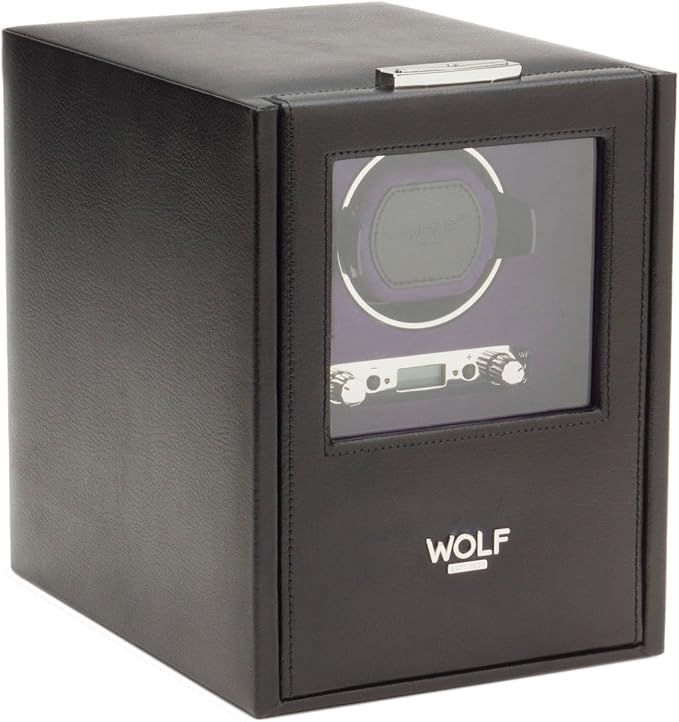 Wolf Blake Single Watch Winder - Black Pebble Leather 460628