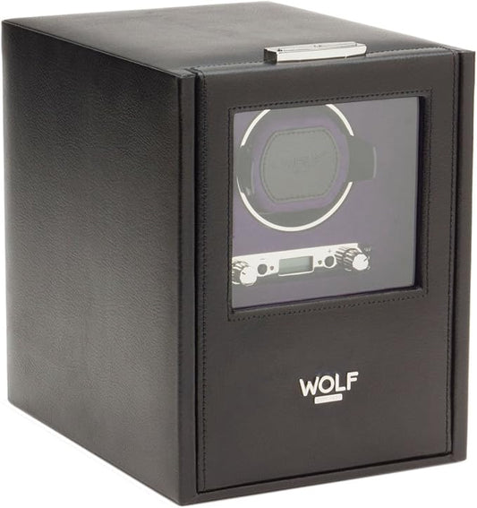 Wolf Blake Single Watch Winder - Black Pebble Leather 460628