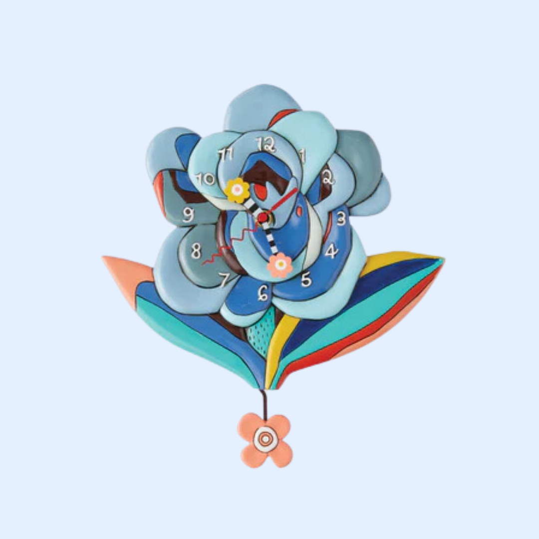 Allen Designs Blue Bloom Clock