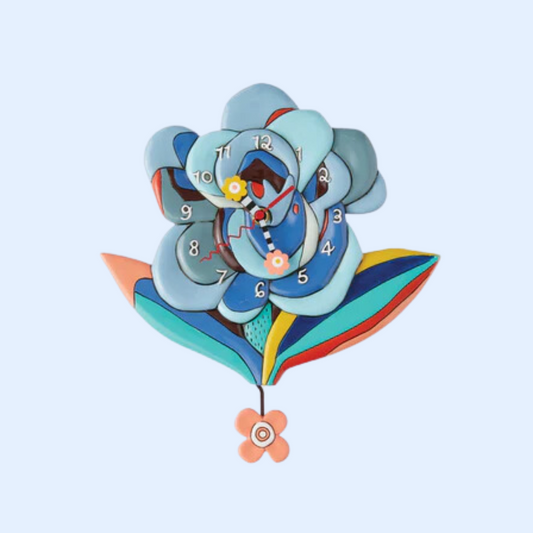 Allen Designs Blue Bloom Clock