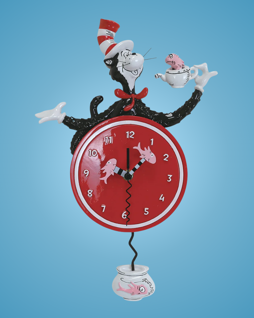 Allen Designs Cat in the Hat Wall Clock