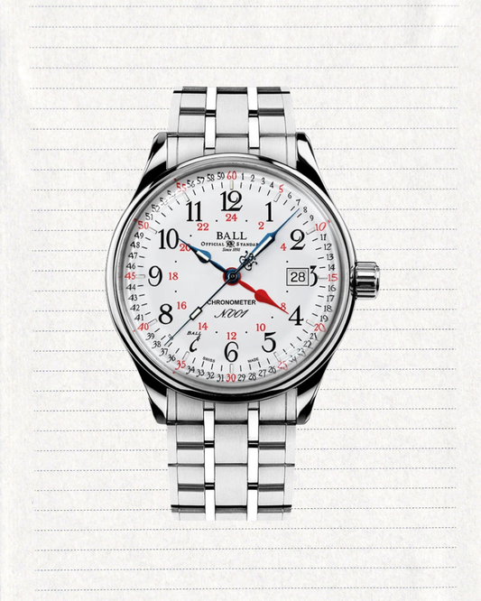 Ball Watch Trainmaster Standard Time GMT 40mm Watch NM3888D-S5CJ-WH