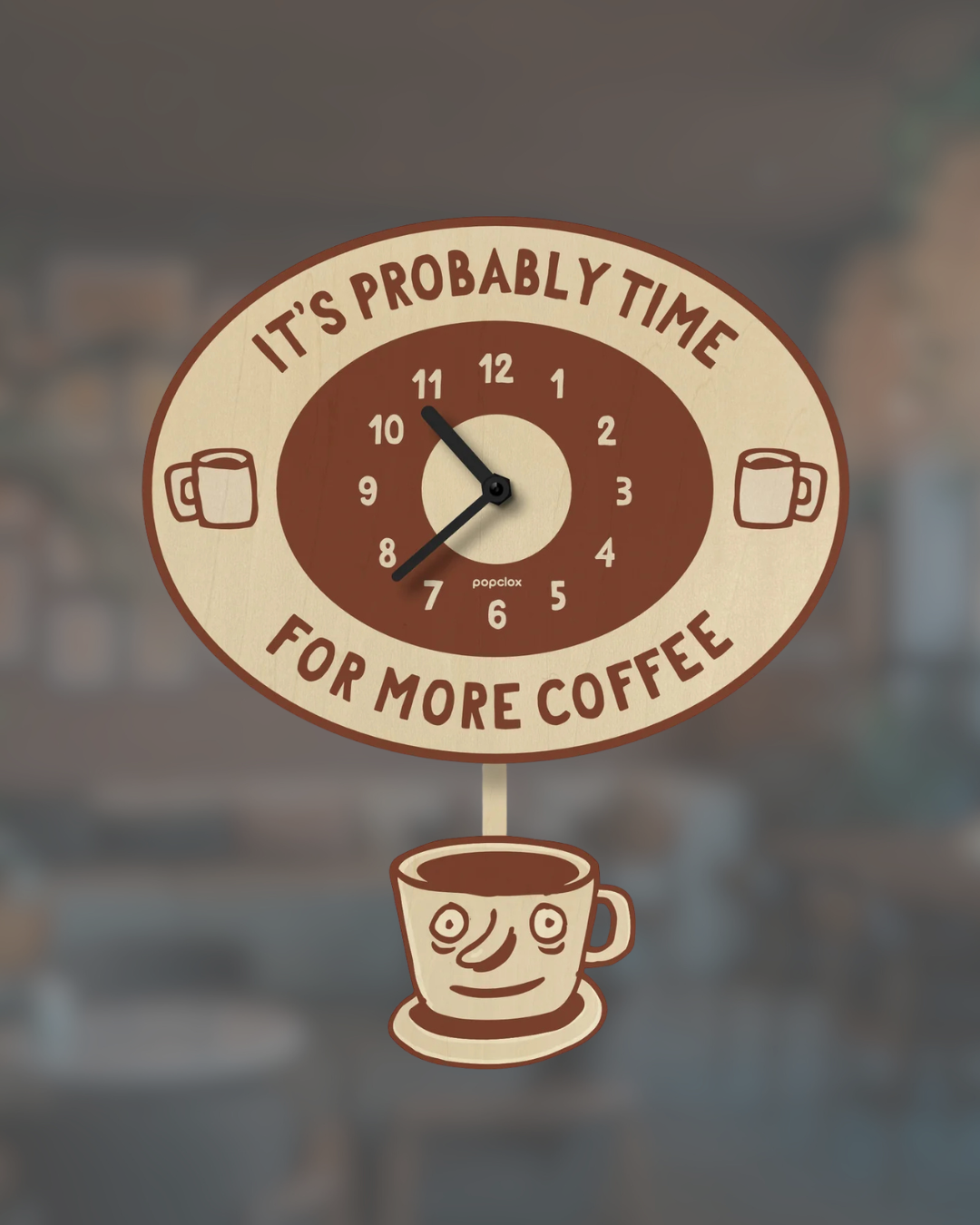 Popclox Coffee Time Pendulum Clock