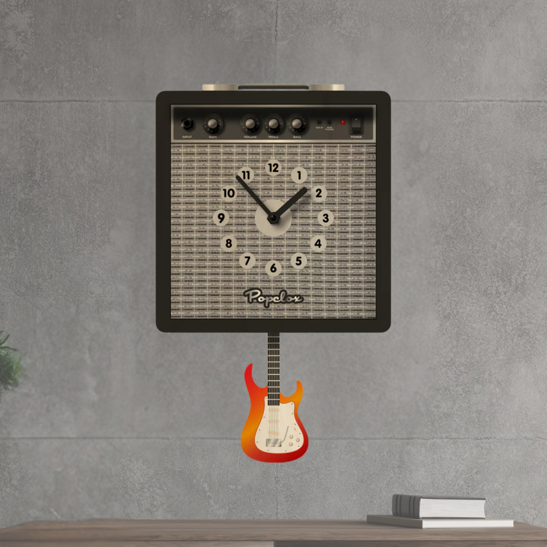 Popclox Guitar Amp Pendulum Clock