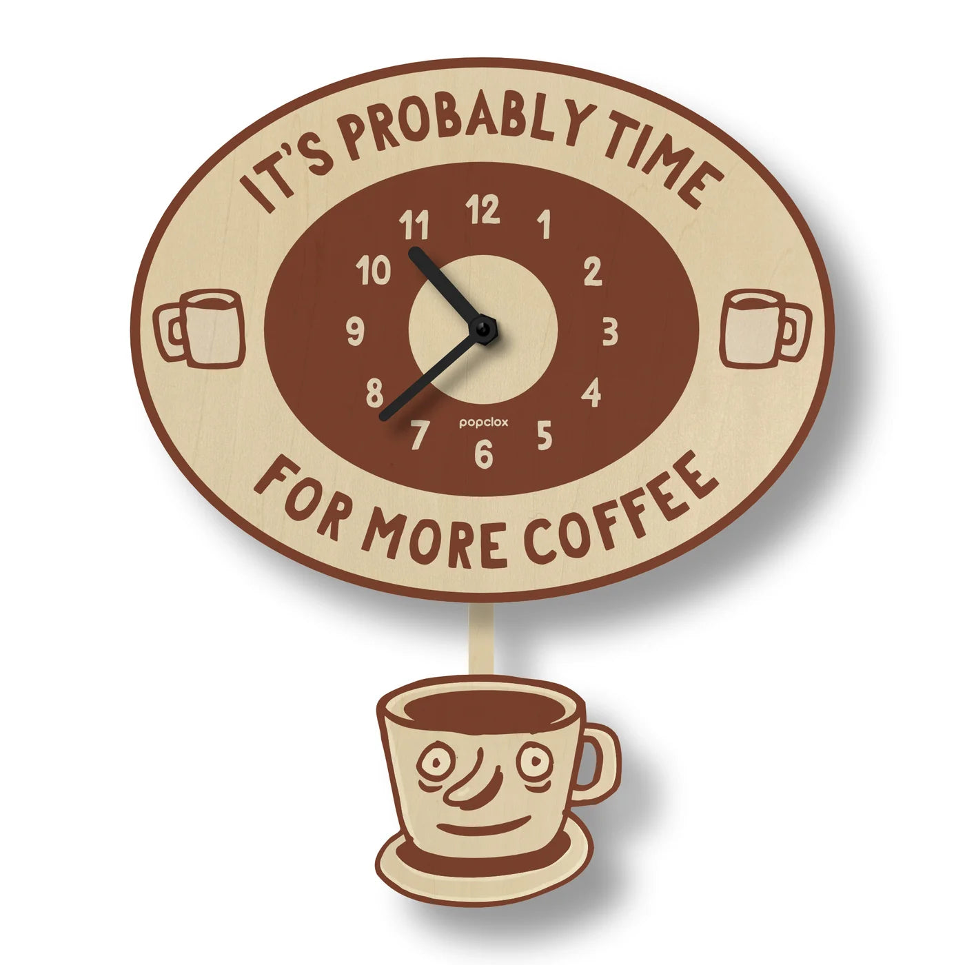 Popclox Coffee Time Pendulum Clock