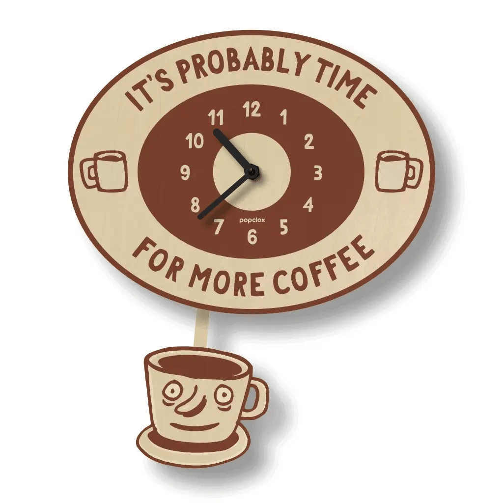 Popclox Coffee Time Pendulum Clock
